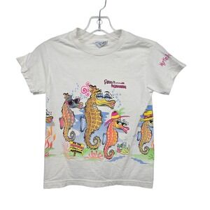 Ripleys Kids 90s Y2K Aquarium Myrtle Beach Kids Size SM XL White Seahorse Ocean